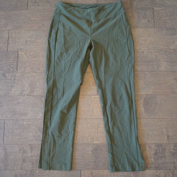 Eileen Fisher Washable Stretch Crepe Pant Olive‎ Green Slim Fit Ankle Size Small - Picture 1 of 7